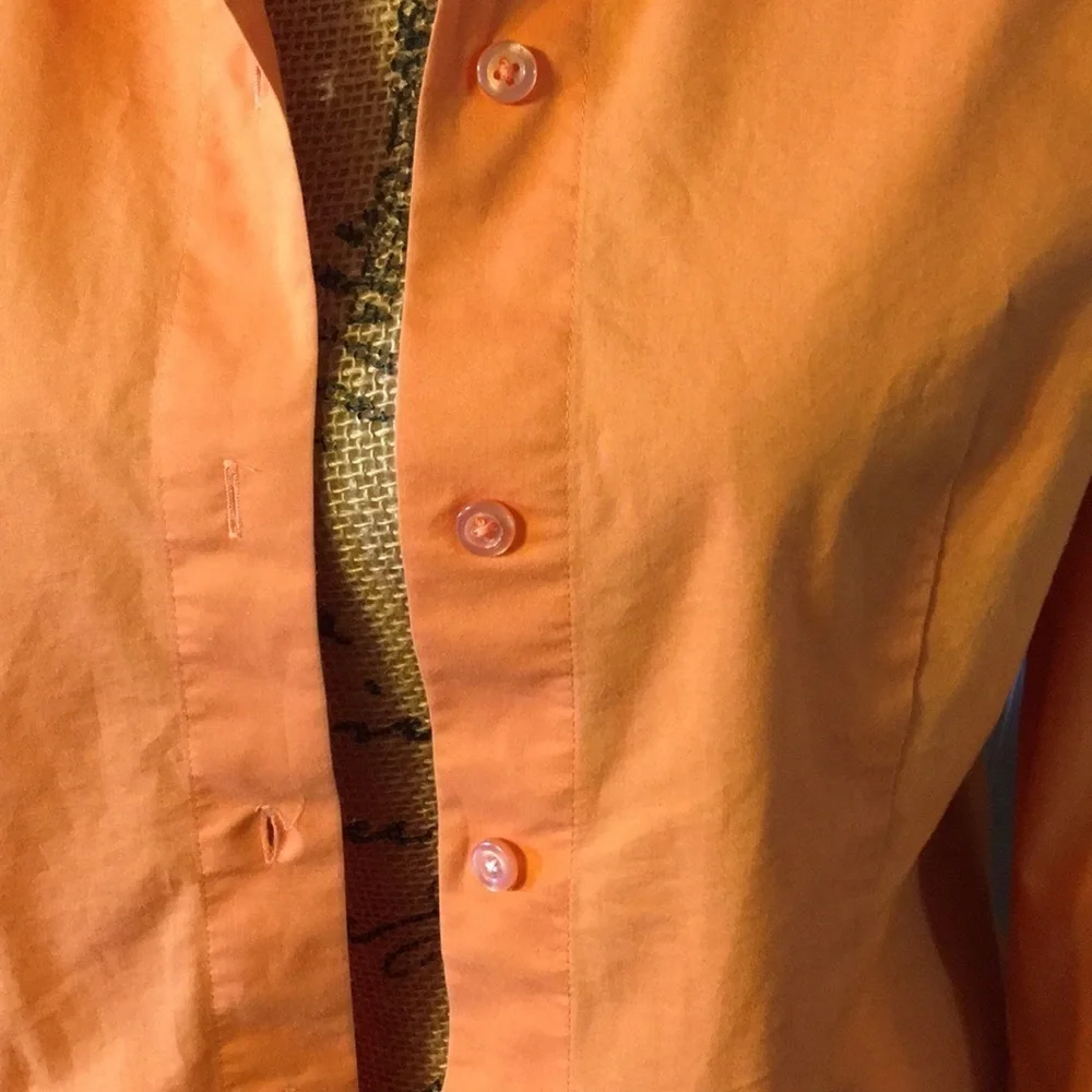 NEW York & Company Orange Button Up Blouse Size S - Picture 2 of 5